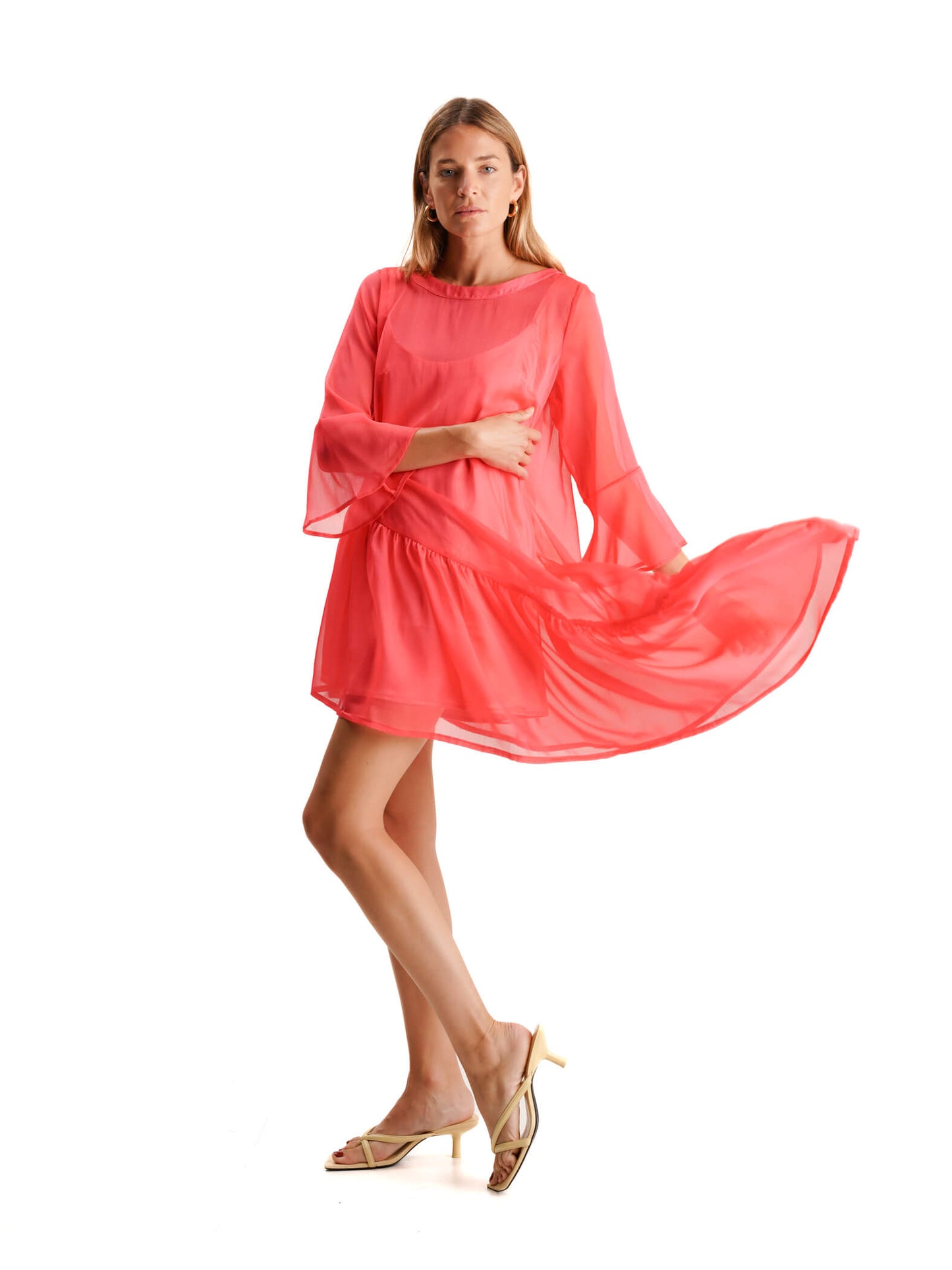 VALENTINA DRESS IN CORAL